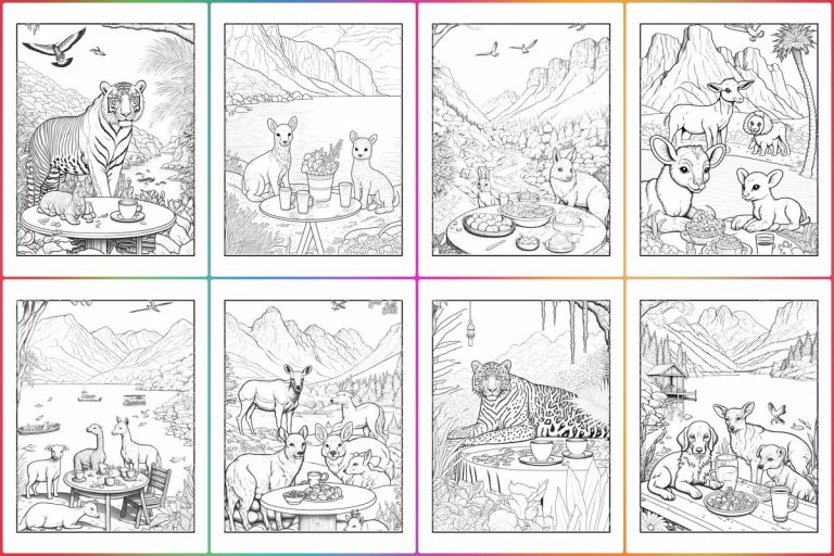 coloringpages Animals have picnic coloring pages