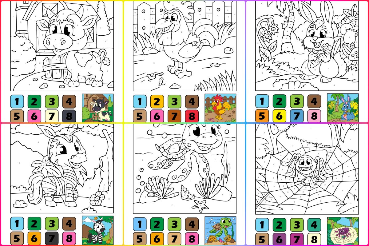 coloringpages Animals to Color by Number coloring pages