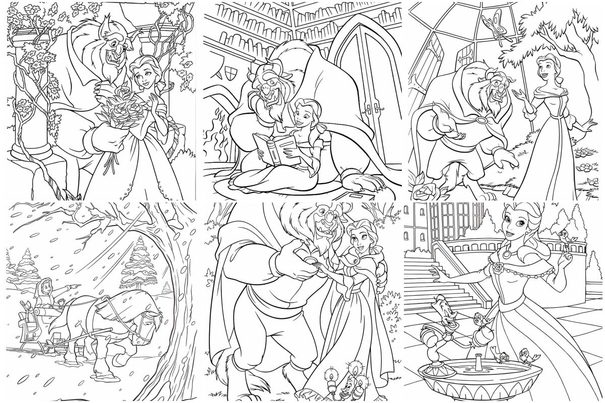 Beauty and the Beast coloring pages