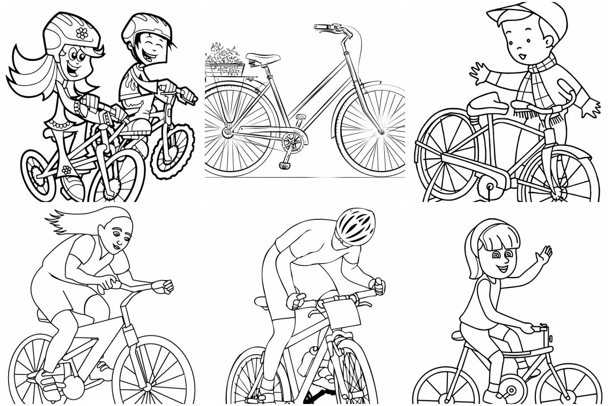 Bicycles coloring pages