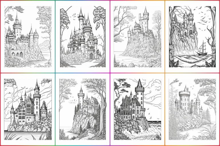 coloringpages Castles coloring pages