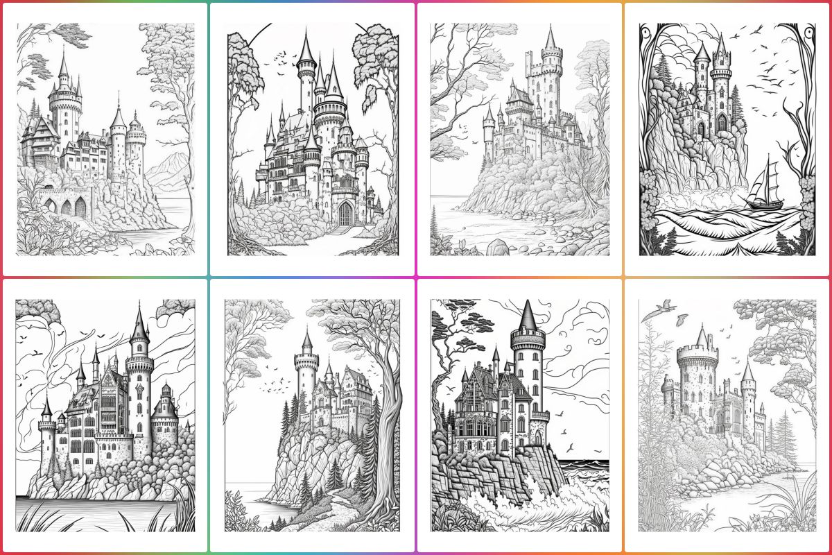 Castles coloring pages