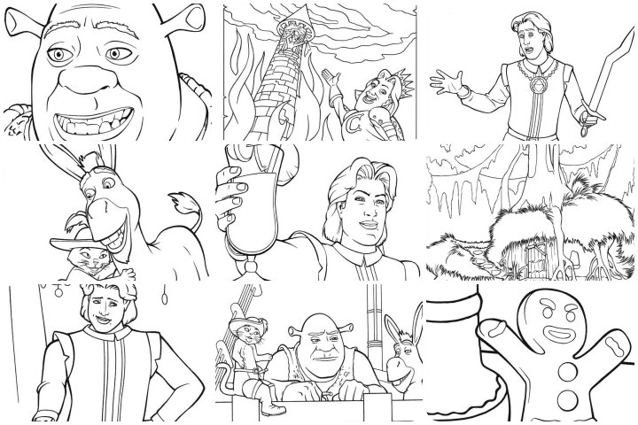 coloringpages Shrek tirdth coloring pages