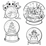 coloringpages Snow globe coloring pages