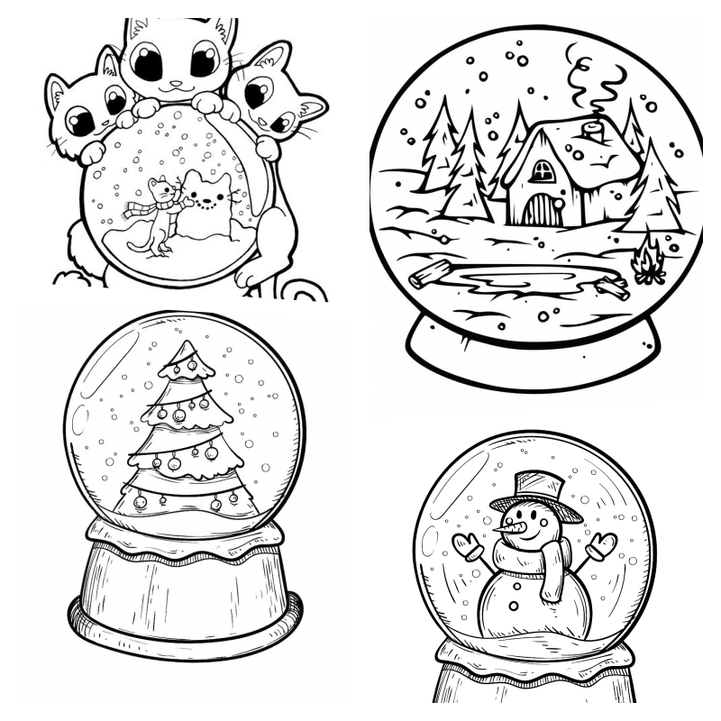 Snow globe coloring pages