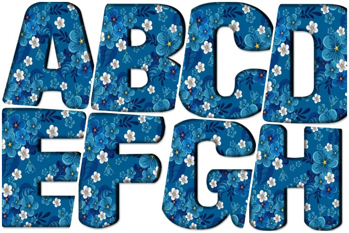 personalizedalphabet Free Printable Blue Floral Alphabet