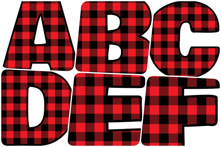 personalizedalphabet Free Printable Red Plaid Alphabet