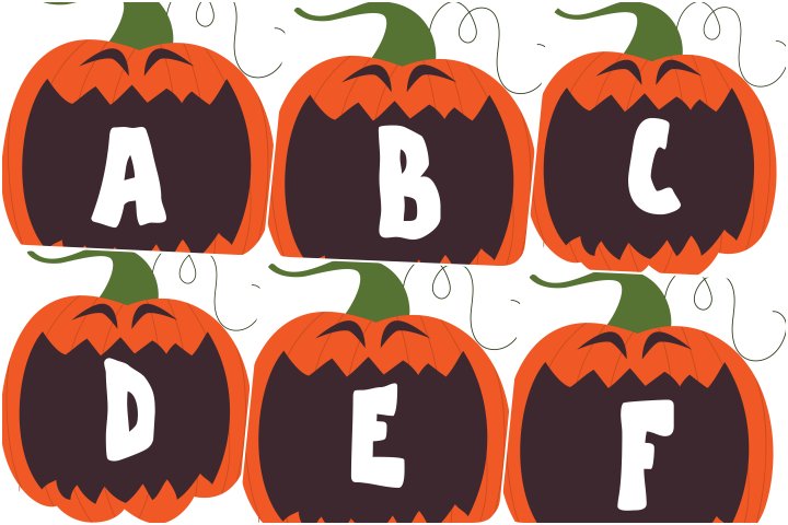 Free Printable halloween pumpkin alphabet