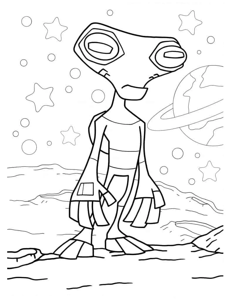 Alien coloring page (16)