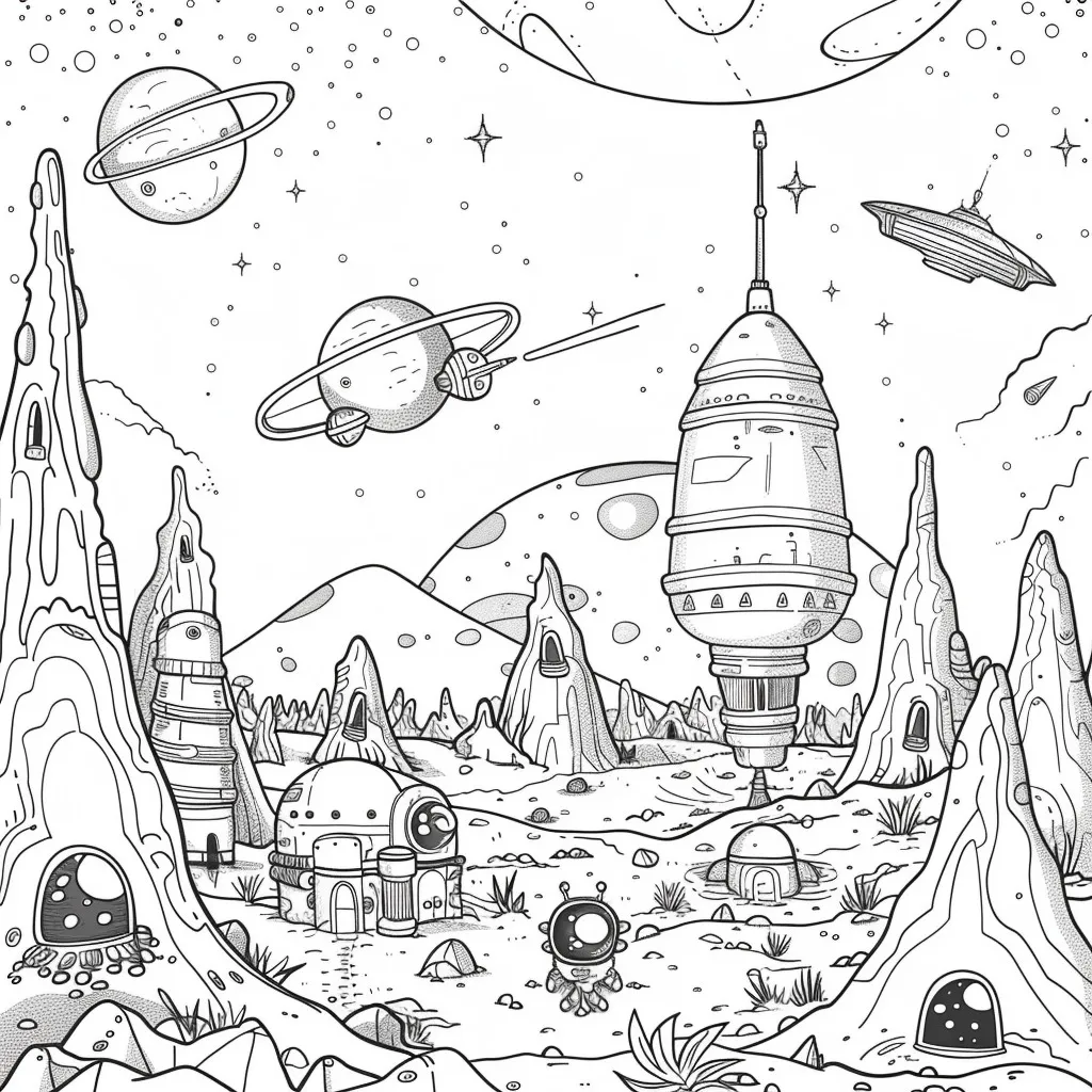 Alien coloring page (2)