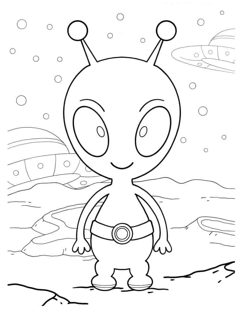 Alien coloring page (21)