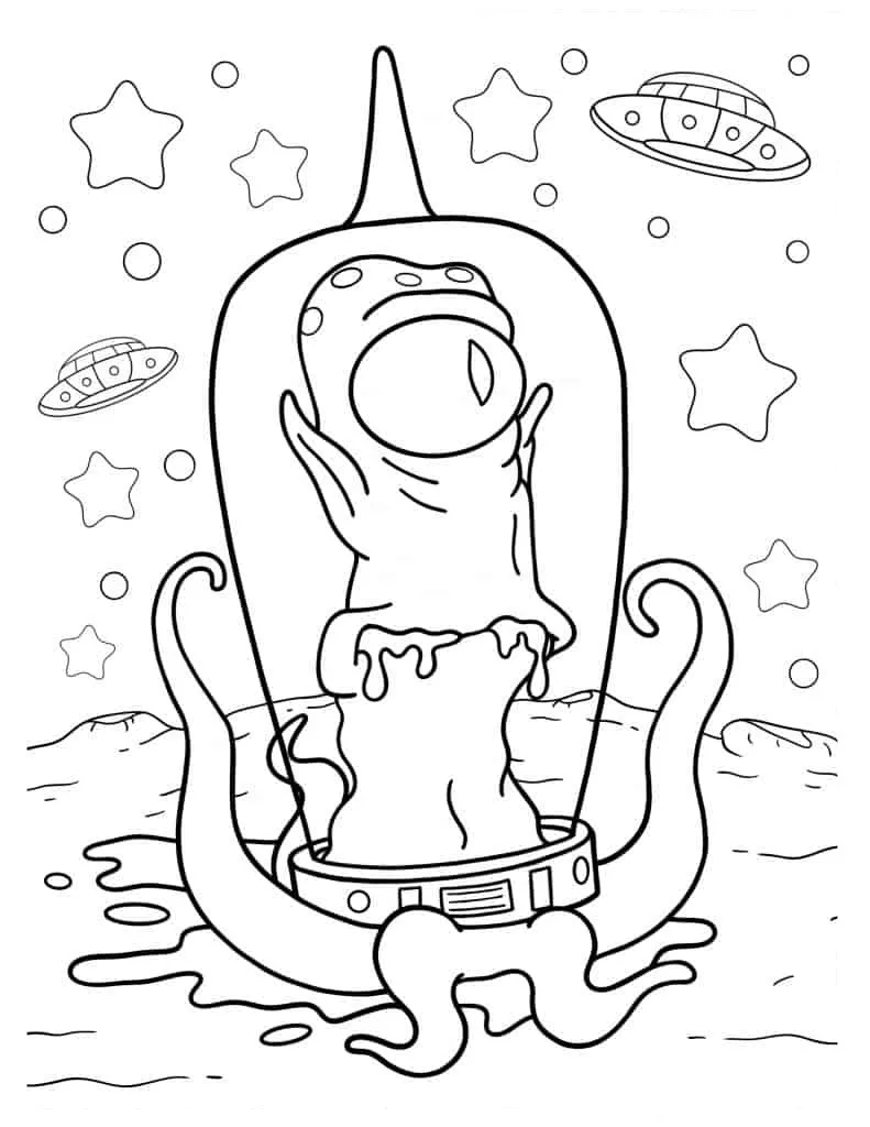 Alien coloring page (24)