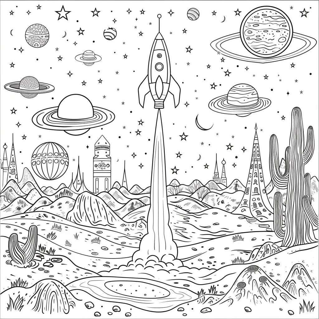 Alien coloring page (3)