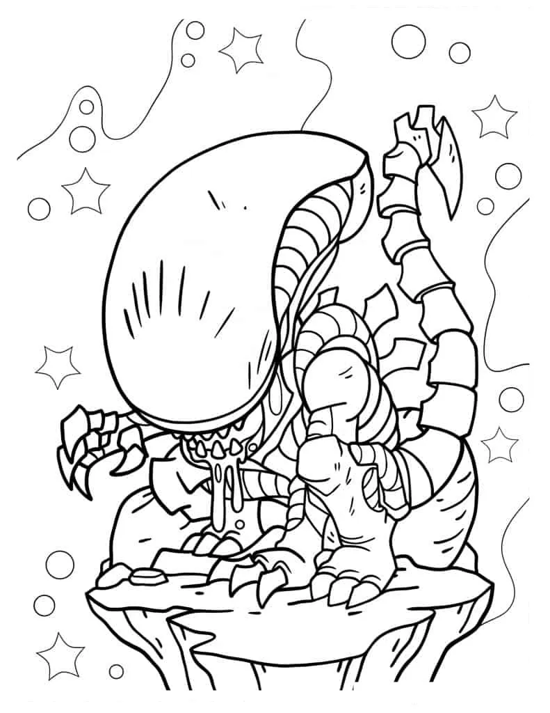 Alien coloring page (31)