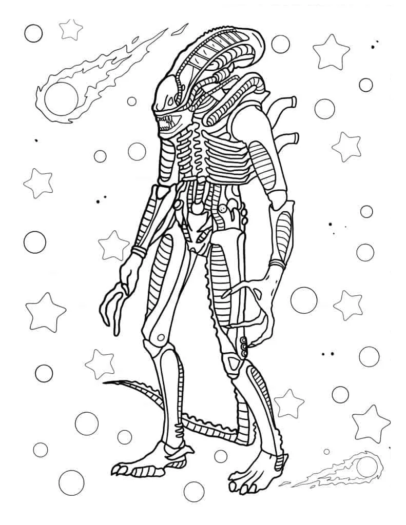 Alien coloring page (32)