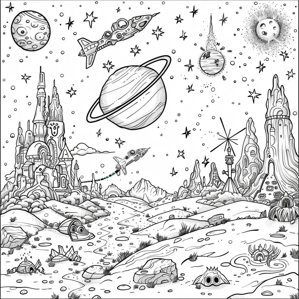 Alien coloring page (4)