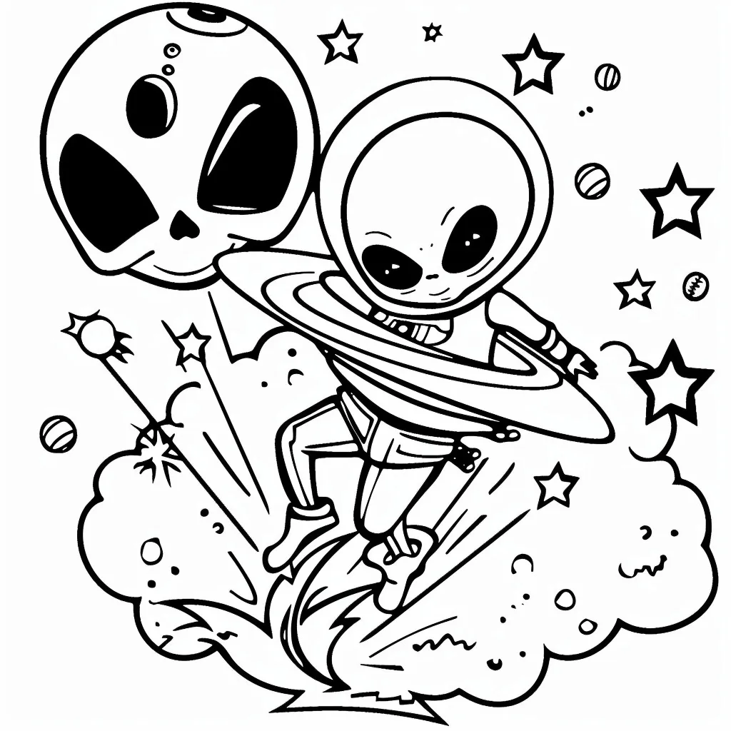 Alien coloring page (7)