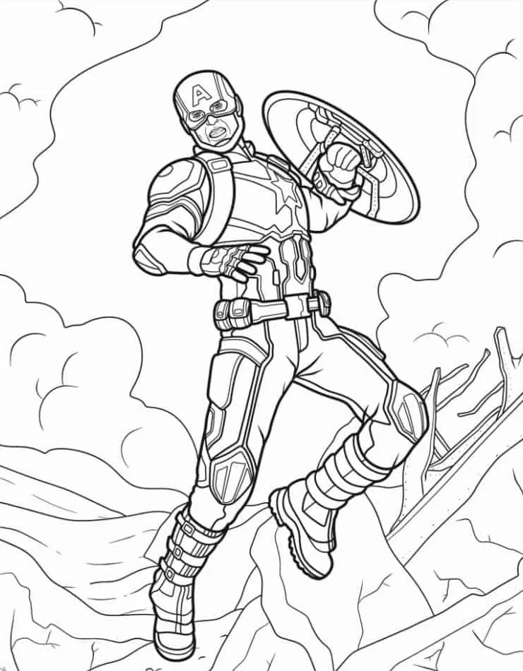 American Captain coloring page (10)