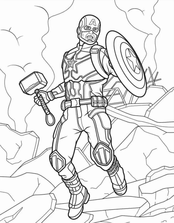 American Captain coloring page (19)