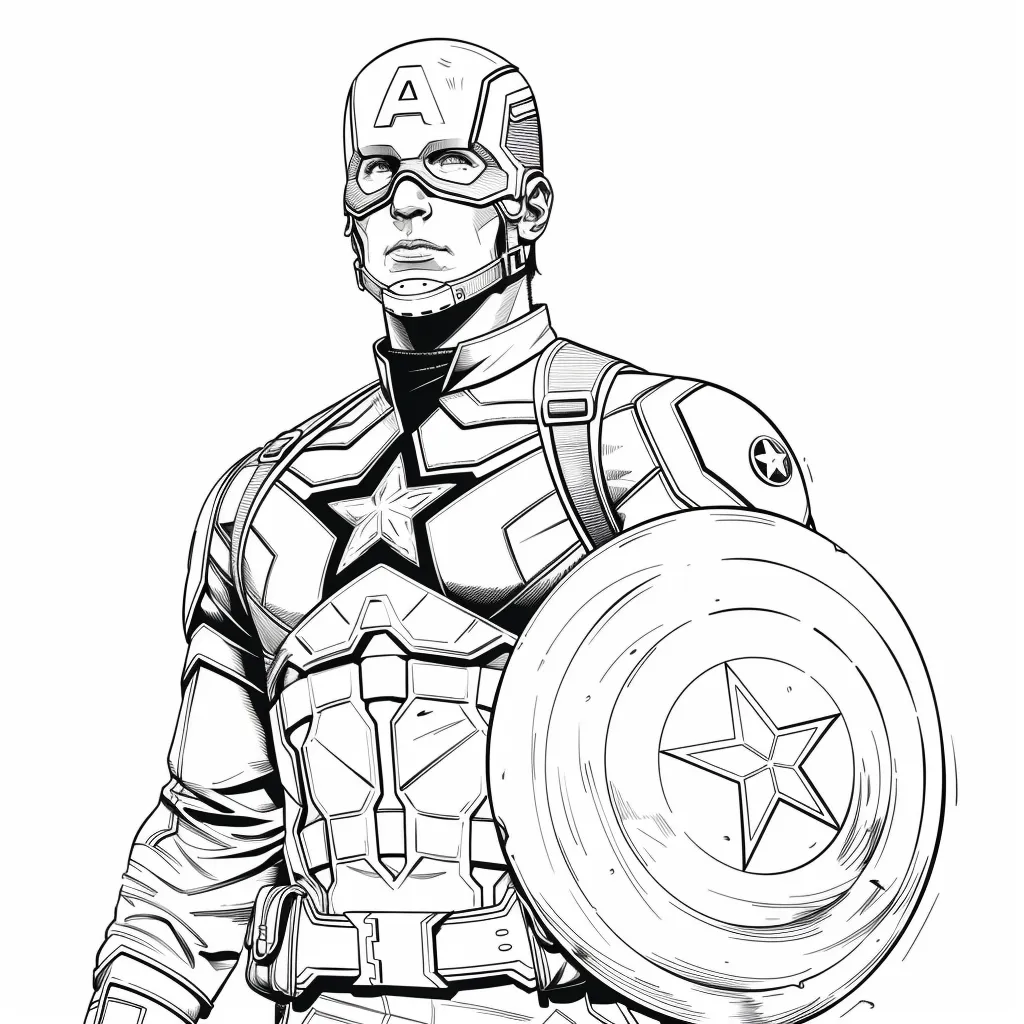 American Captain coloring page (2)