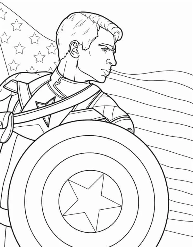 American Captain coloring page (20)