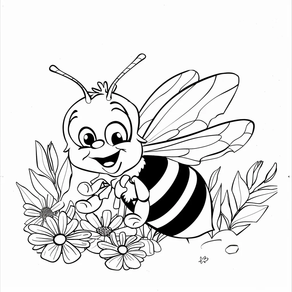 Bee coloring page (1)