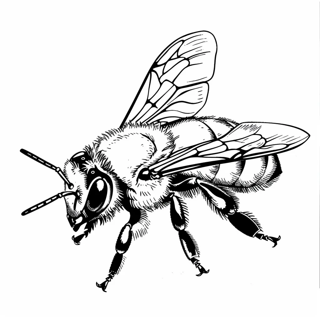 Bee coloring page (10)