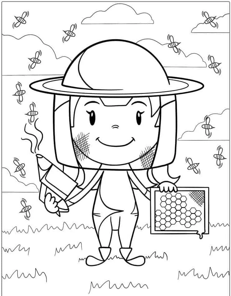 Bee coloring page (16)