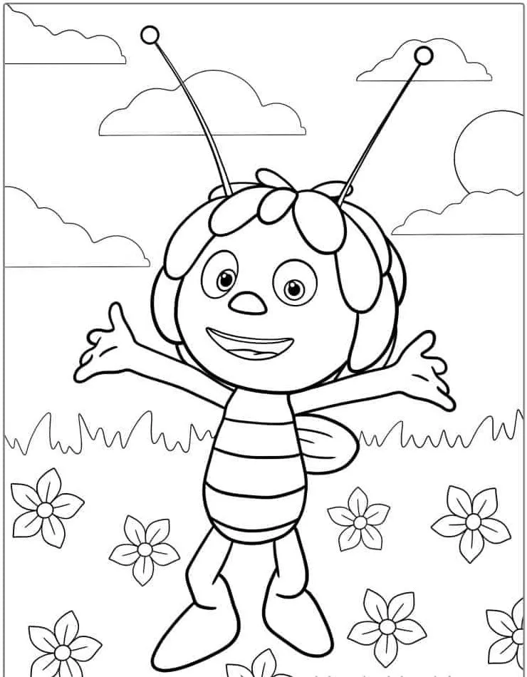 Bee coloring page (19)