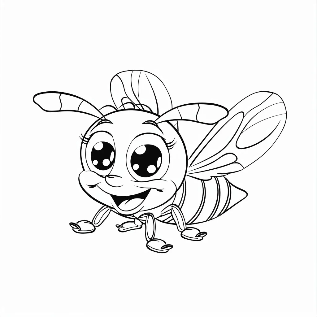 Bee coloring page (2)