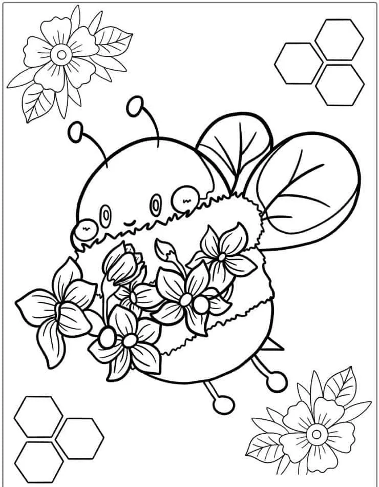 Bee coloring page (20)