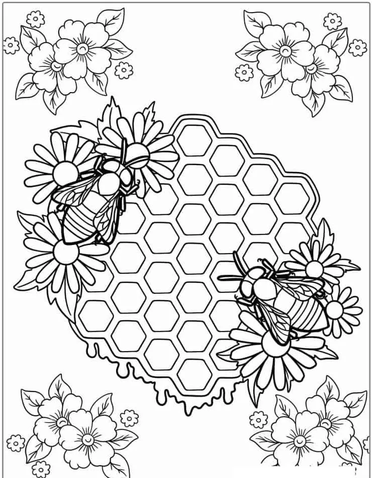 Bee coloring page (25)