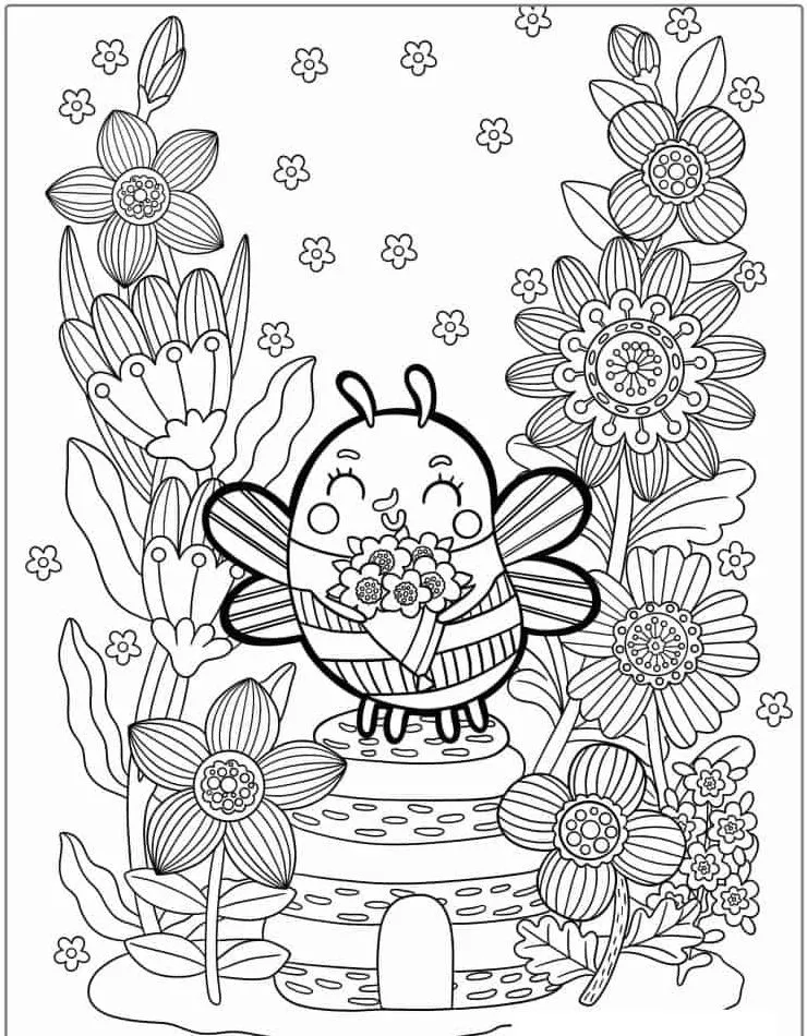 Bee coloring page (29)