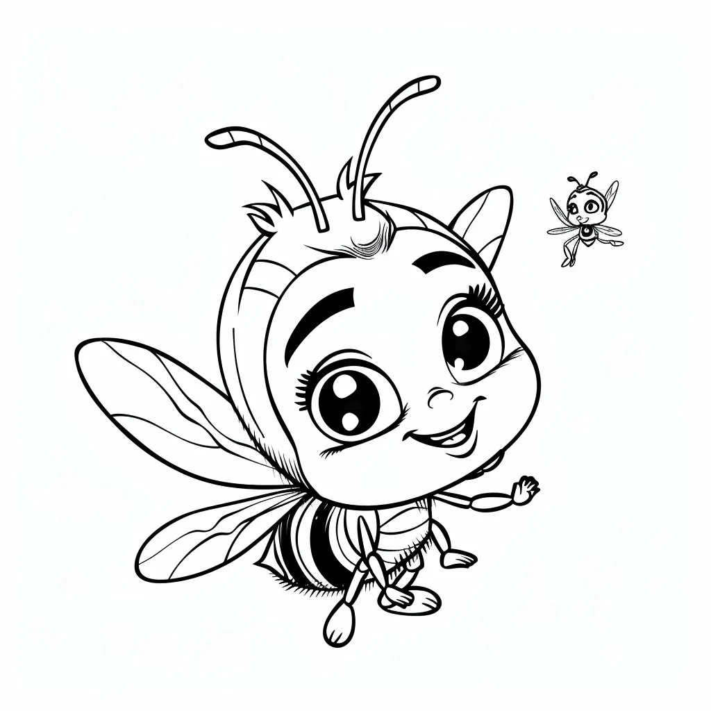 Bee coloring page (3)