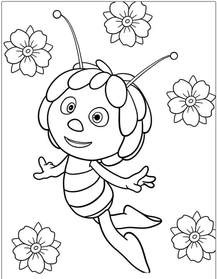 Bee coloring page (30)