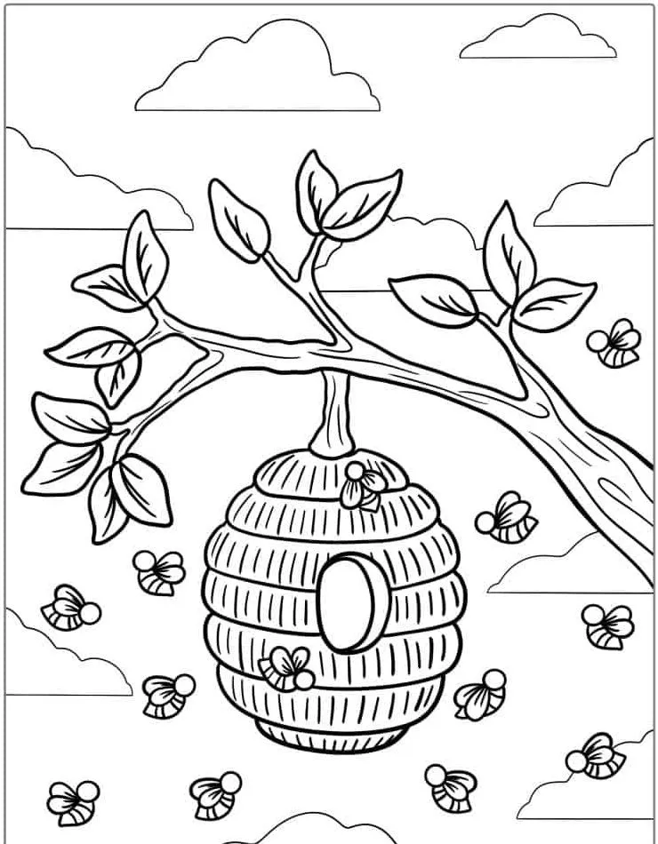 Bee coloring page (38)