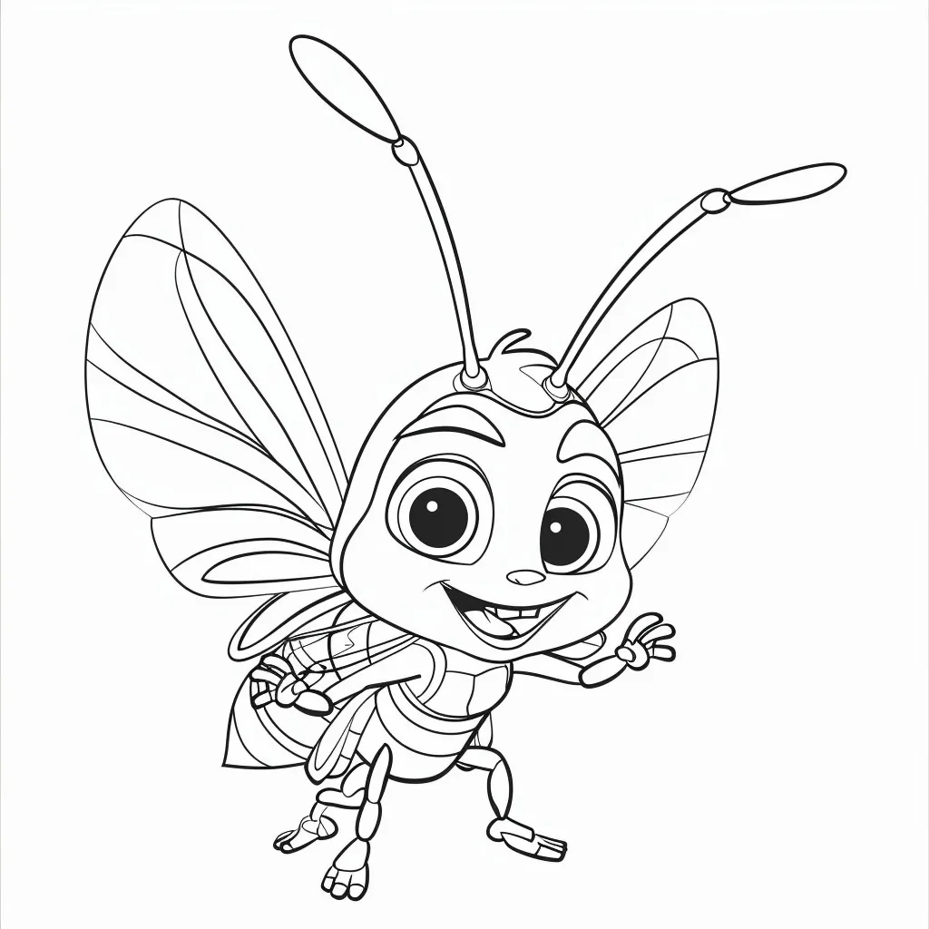 Bee coloring page (4)