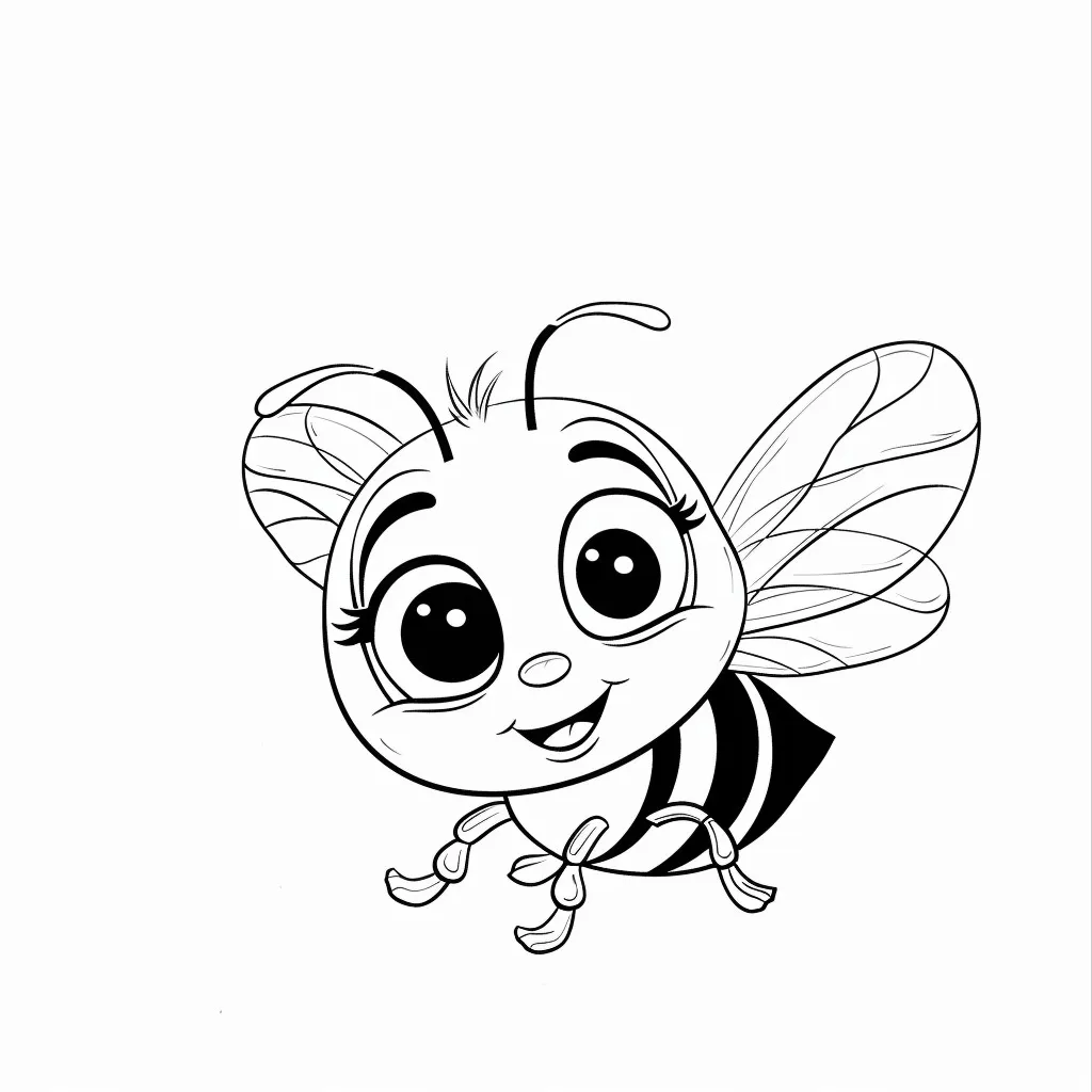 Bee coloring page (6)