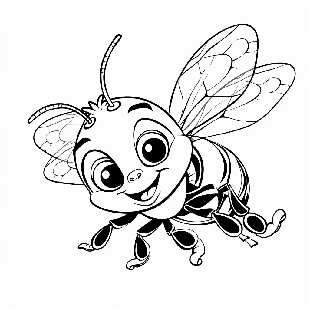 Bee coloring page (7)