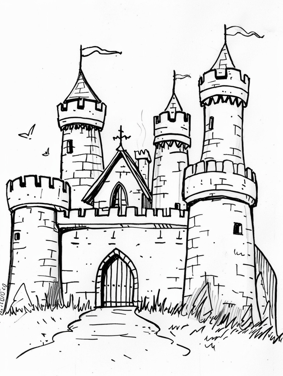 Castle coloring page (1)