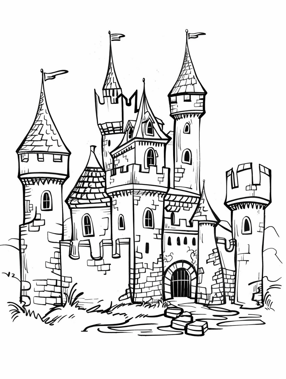 Castle coloring page (3)