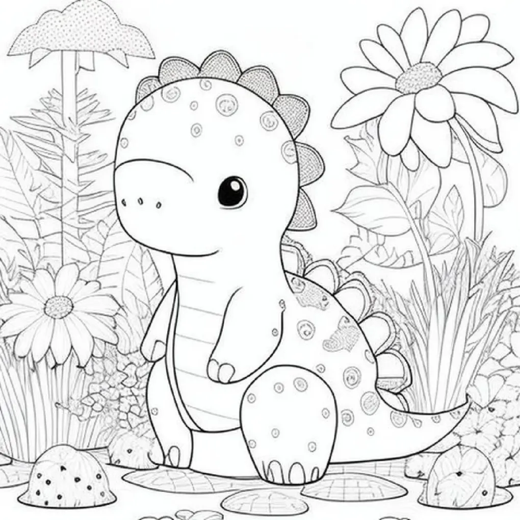 Dinossaurs coloring page (1)