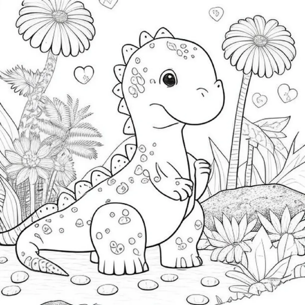 Dinossaurs coloring page (2)