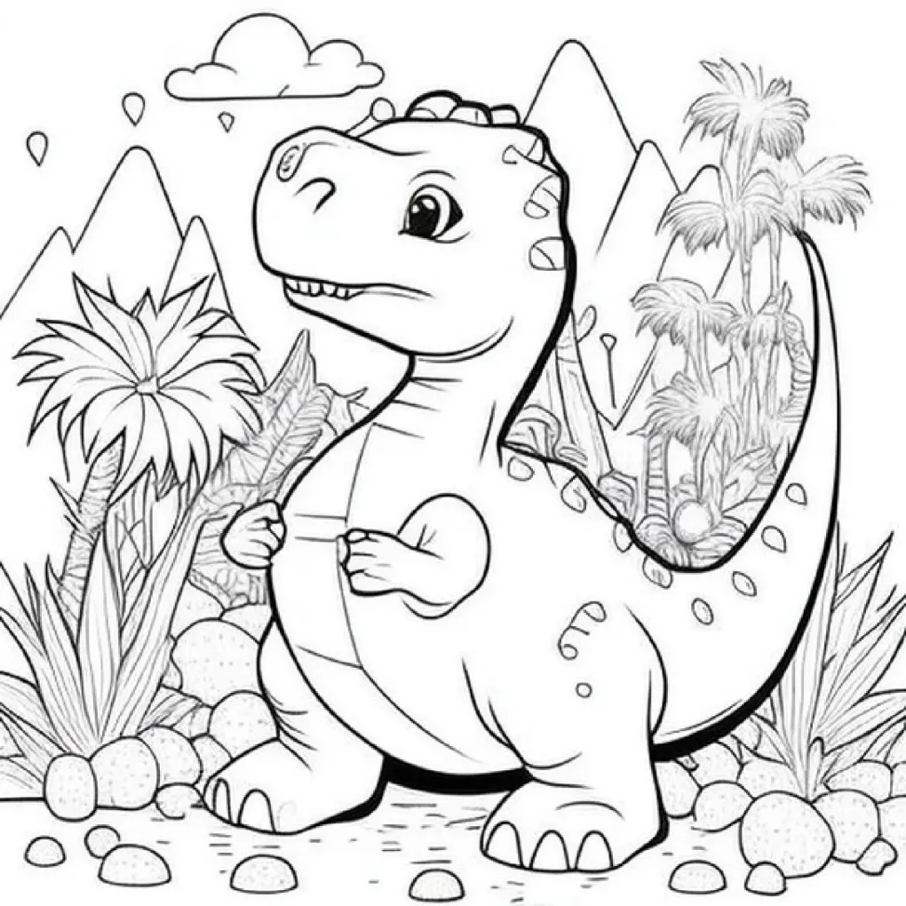 Dinossaurs coloring page (4)