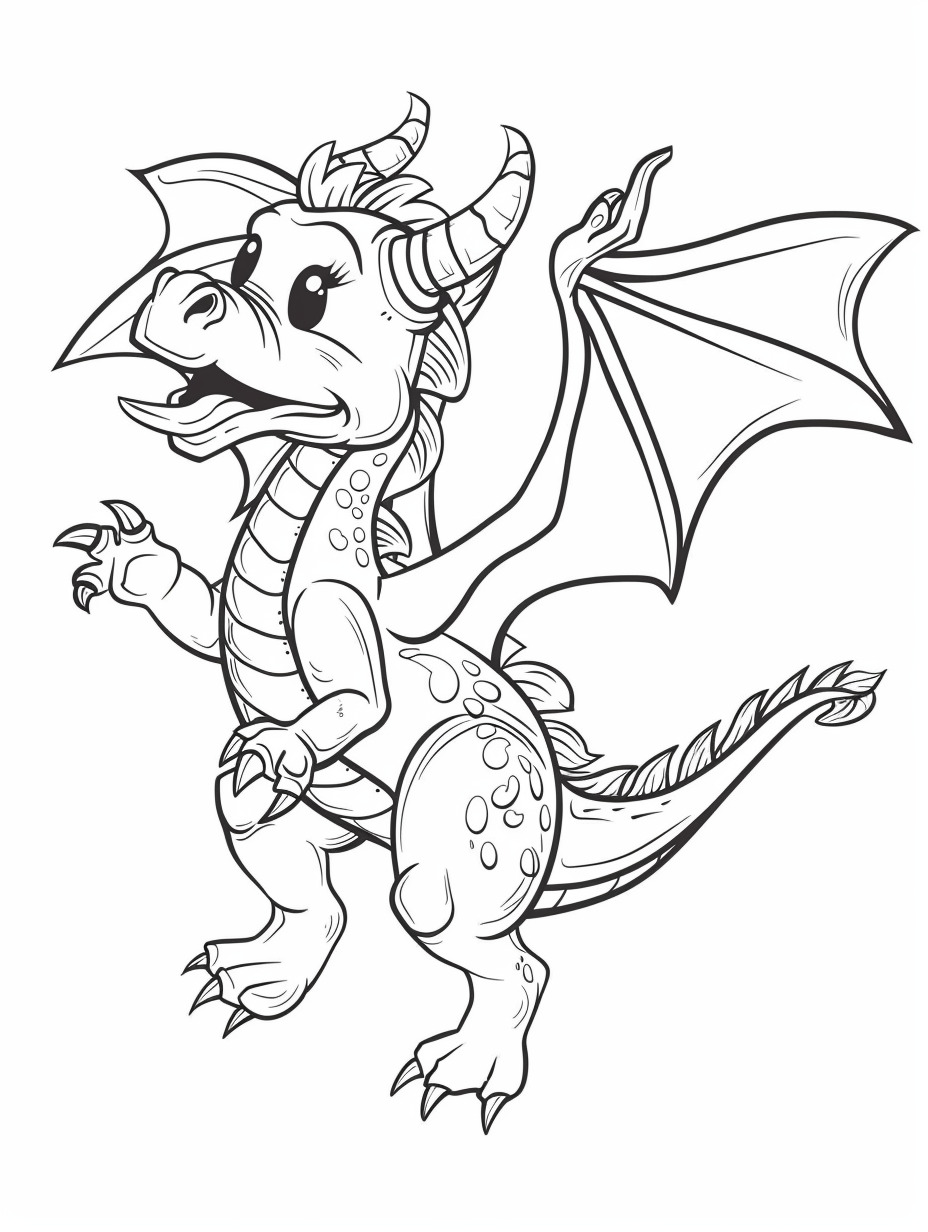 Dragons coloring page (3)