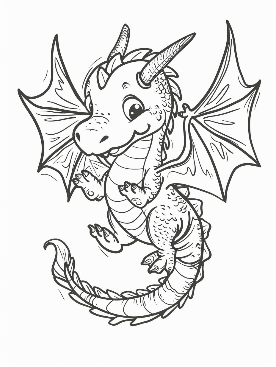 Dragons coloring page (4)