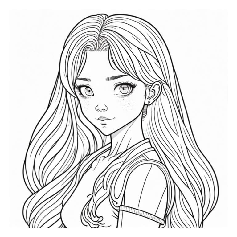 Drawing for girls to color coloring page (78)