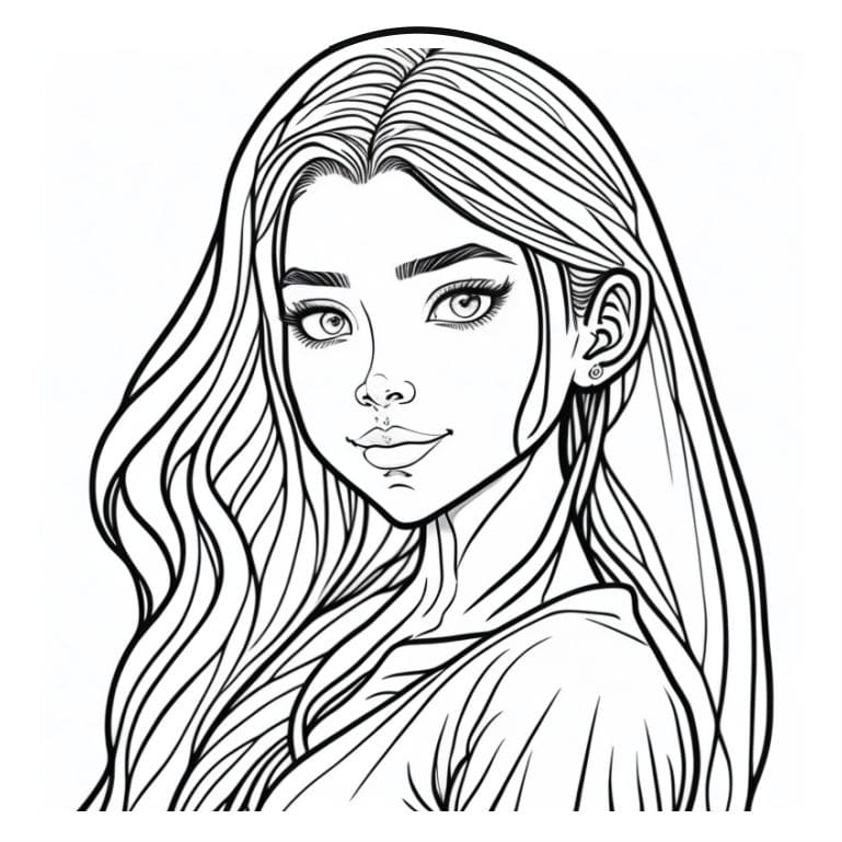 Drawing for girls to color coloring page (79)