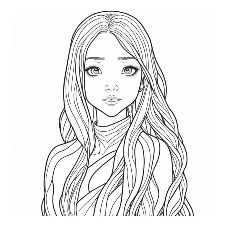 Drawing for girls to color coloring page (81)