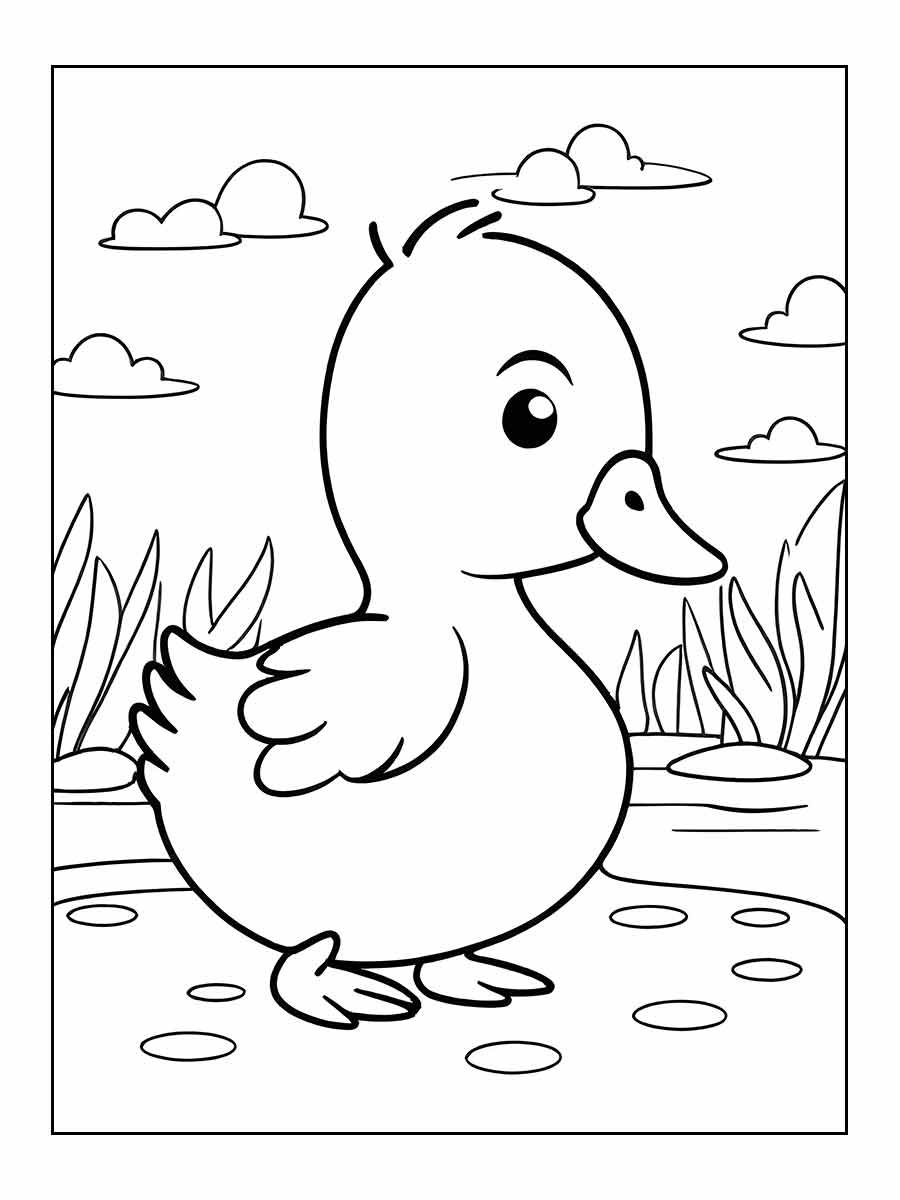 Duck coloring page (2)